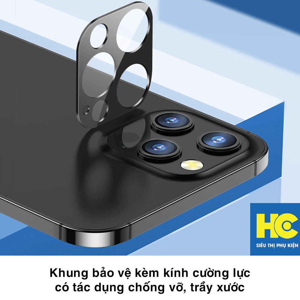 Khung nhôm bảo vệ camera Iphone 12 Pro kèm kính cường lực, chống trầy xước, va đập, nhiều màu – Dán camera Iphone 12 Pro