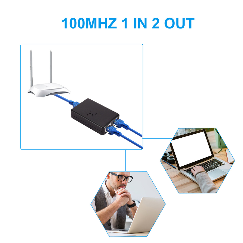 Đầu Chia Ra 2 Cổng Mạng Rj45 Lan Cat6 100mhz 2 Trong 1 In / 1 In 2