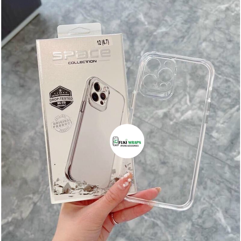 Ốp trong  lưng bóng cứng viền dẻo Không Ố Vàng 12PROMAX | 11 PROMAX | X | XSMAX |  IP11 - FukiShop