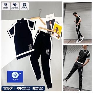 Bộ thể thao nam 3K SHOP  Đồ bộ nam cao cấp thời trang thu đông áo cộc quần dài ,chất liệu cotton 100% thoáng mát