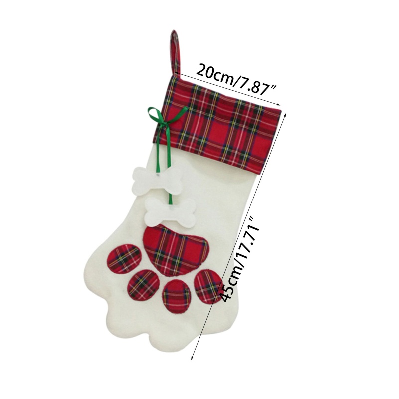 Tất Đựng Quà Giáng Sinh Hình Bàn Chân Chó Sáng Tạo