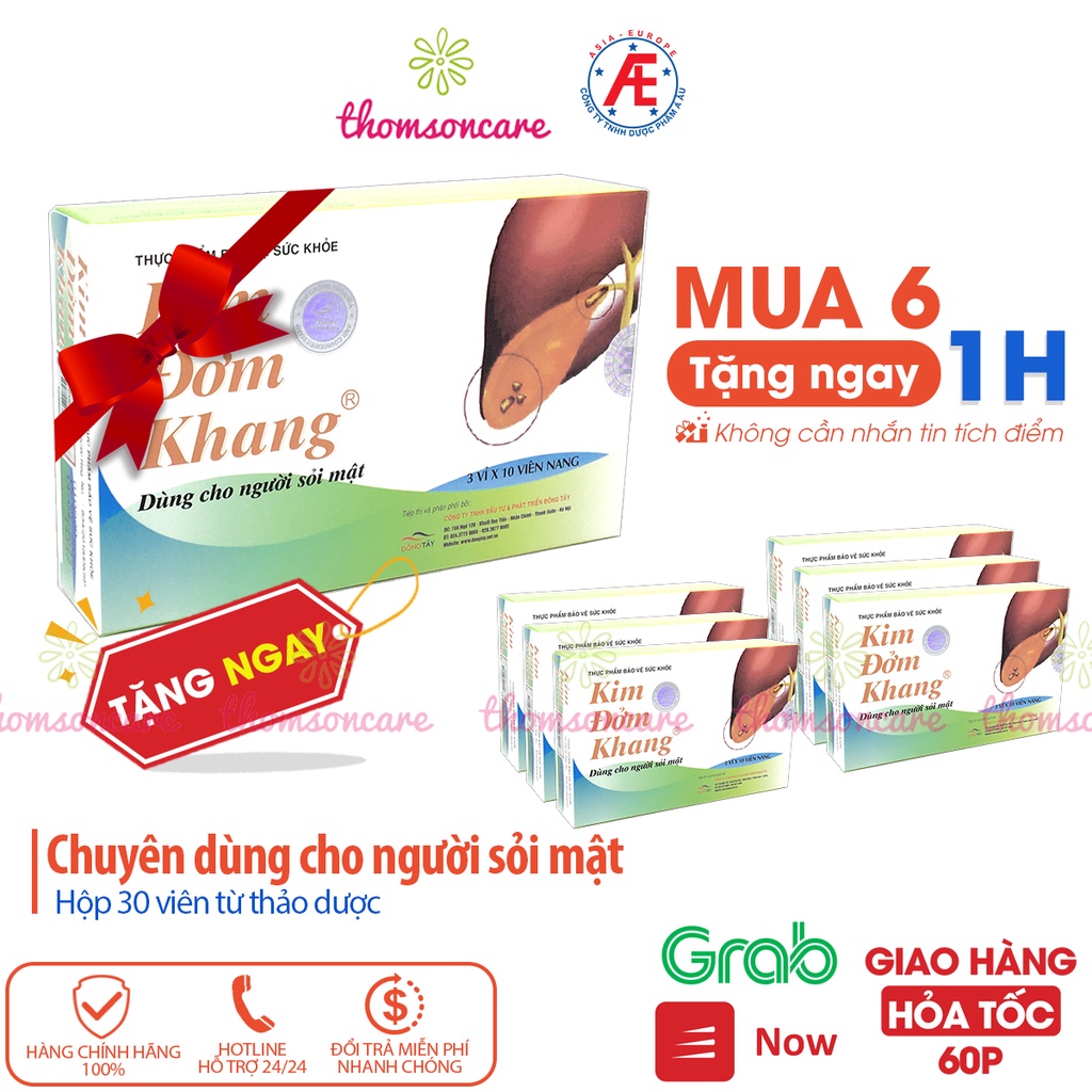 Kim đởm khang - Combo 6 tặng 1 - hỗ trợ giảm sỏi gan, mật, tán sỏi từ Kim tiền thảo, diệp hạ châu