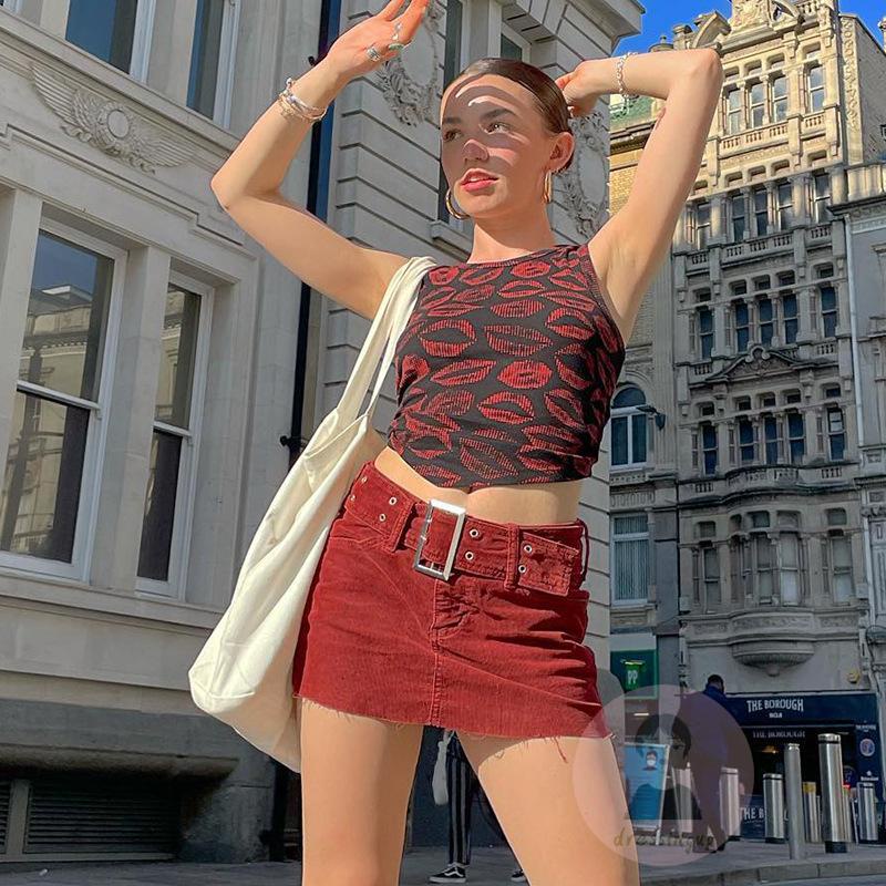 Áo Sát Nách Cổ Tròn Hở Lưng In Họa Tiết Thời Trang Mùa Hè Cho Nữ