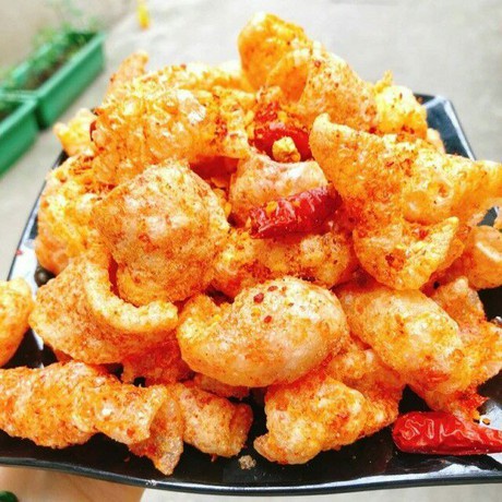 Da heo chiên giòn cháy tỏi ớt rụm rụm thơm ngon - hũ 150g