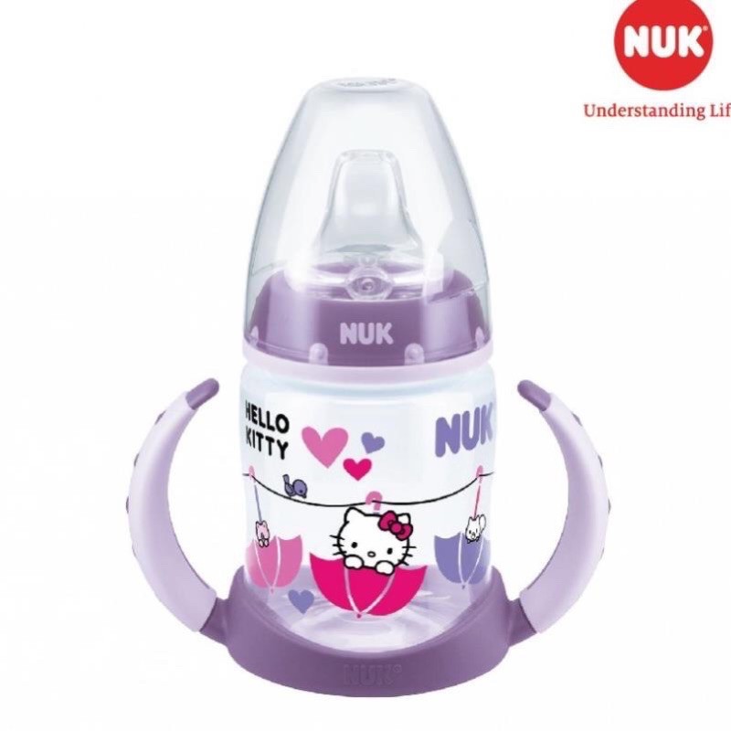 Bình Tập Uống Nước Nuk PP Hello Kitty 150ml Nhập Khẩu Chính Hãng Đức