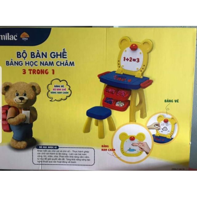 Bộ bàn ghế bảng học nam châm 3 in 1 similac
