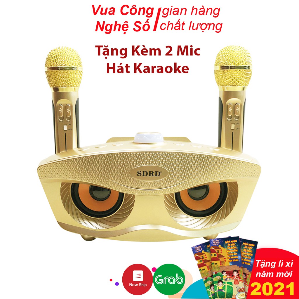 Loa Karaoke Bluetooth SD-306 Tặng Kèm 2 Micro Không Dây , Bass Đập Siêu Hay