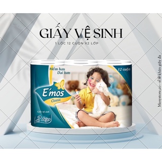 Giấy Vệ Sinh Emos Classic 12 Cuộn 1 Lốc Tiết Kiệm