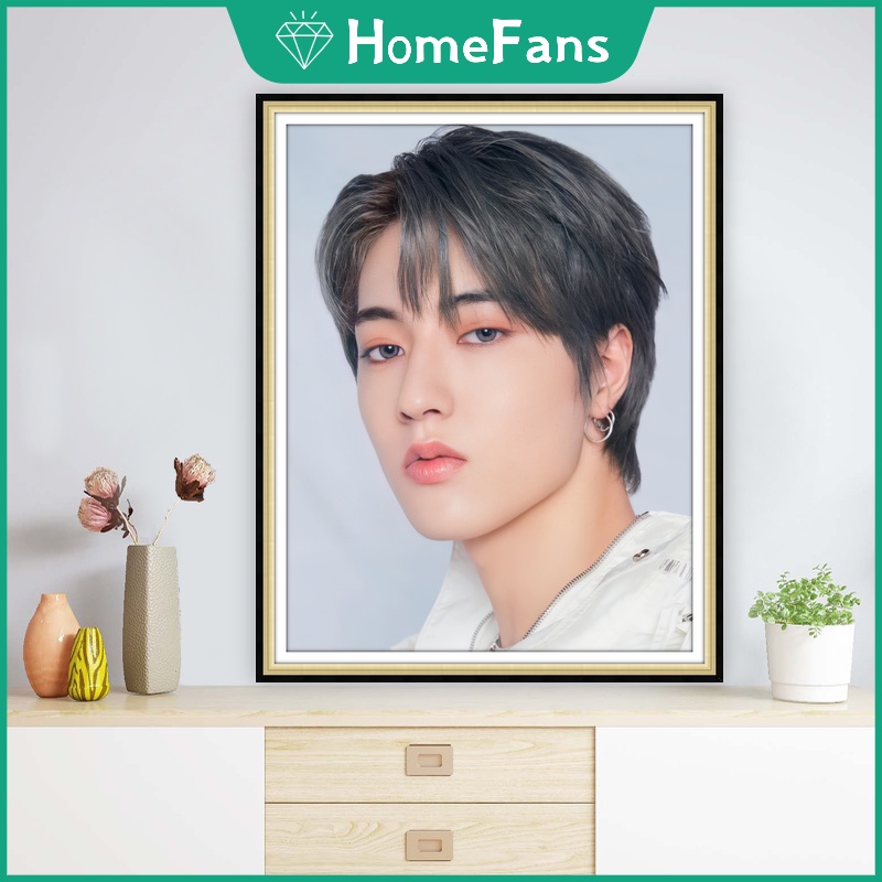 Bộ Tranh Đính Đá 5D Tự Làm 30x40cm / 40x50cm Hình Bé Trai Hàn Quốc Trang Trí Nhà Cửa