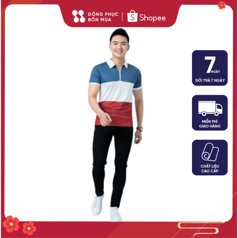 Áo phông nam nữ Polo có cổ phối viền đẹp, vải mềm, co giãn, mặc siêu mát sẵn hàng kèm video