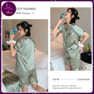 Bộ Đồ Ngủ Mùa Hè Pijama Nữ Họa Tiết chữ Dori Cao Cấp- Không nhăn, Không xù, Không co rút