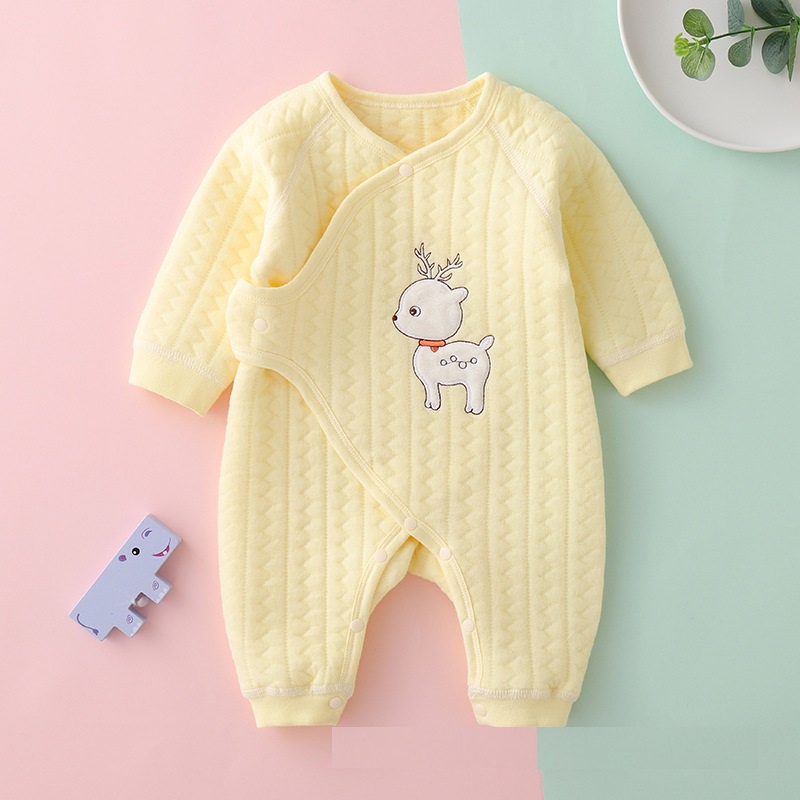 Áo liền quần dài tay trần bông cho bé trai và bé gái sơ sinh 3-9kg, hàng đẹp xuất Hàn
