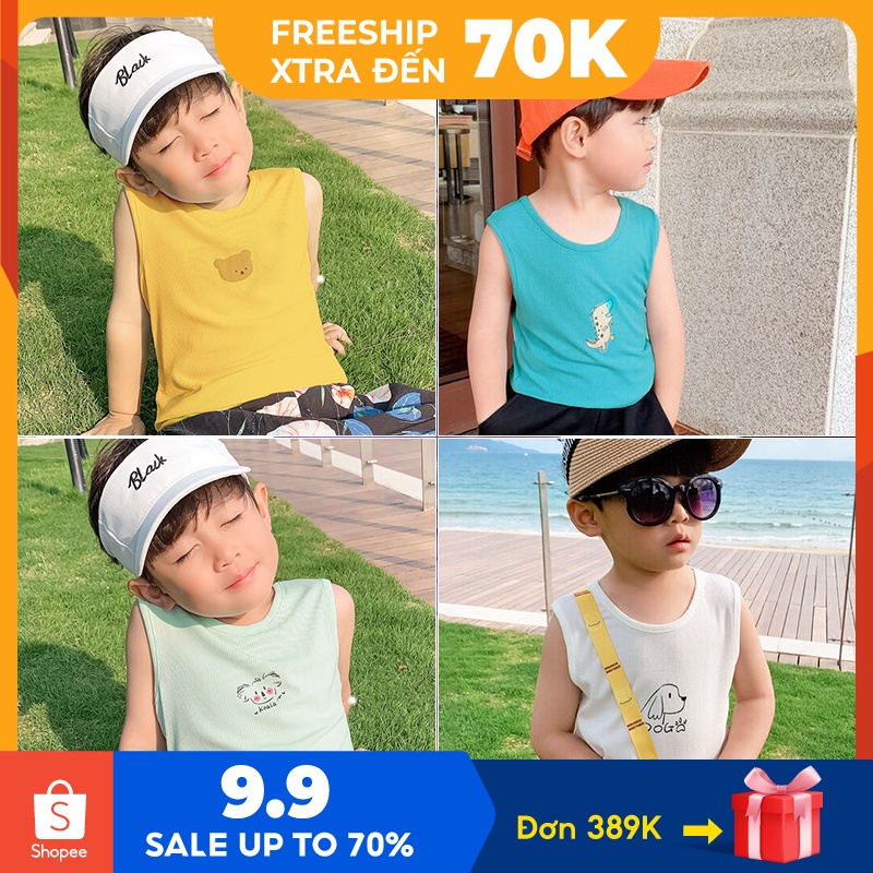 Áo thun trẻ em ba lỗ sát nách cotton thoáng mát in hoạt hình dễ thương Magickids Quần áo trẻ em AO22022