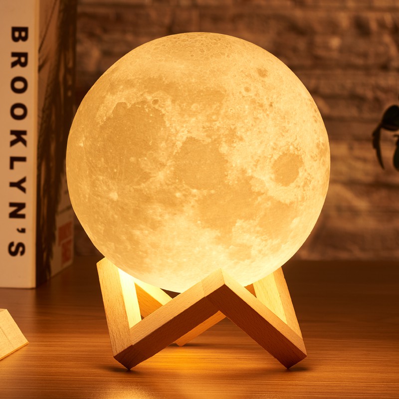[ Siêu Đẹp]  Đèn ngủ mặt trăng Moon Light 3D cảm ứng 3,7,16 màu.
