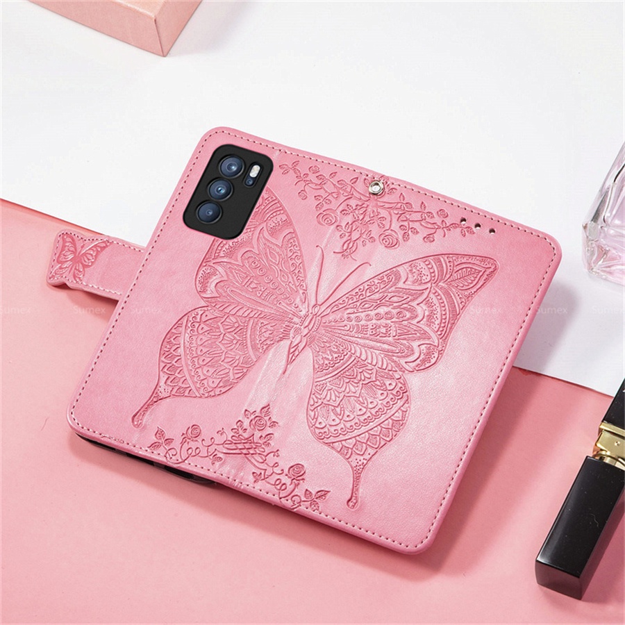 Bao da điện thoại nắp lật có ngăn đựng thẻ chống sốc cho OPPO Reno 6 6Z 6Pro 6 Z 6Z Pro 6Pro 5G 6 CPH2251