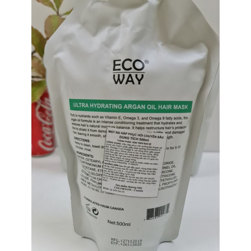 KEM HẤP - Ủ - XẢ PHỤC HỒI SIÊU MƯỢT COLLAGEN ECOWAY 500ML