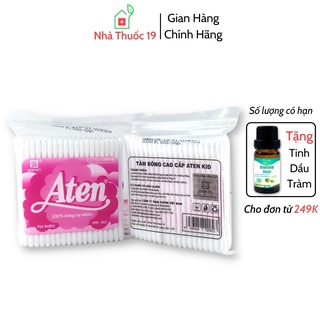 Tăm Bông Trẻ Em Aten Kid Vệ Sinh Tai Mũi, Bông Ngoáy Tai Aten An Toàn Cho Bé Tiêu Chuẩn Thụy Sĩ