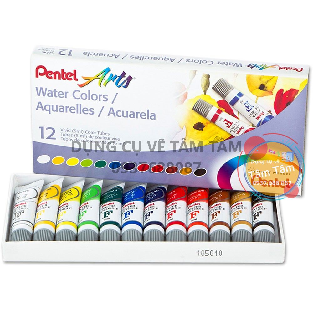 [ TÂM TÂM ]-Màu nước Pentel 12/18/24 màu, Water color pentel 12/18/24 màu-