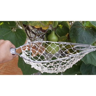 Lồng Hái Trái Cây Inox Cao Cấp | Dụng Cụ Hái Bưởi, Xoài, Mít, Ổi An Toàn | Có Túi Lưới Giữ Trái Chắc Chắn