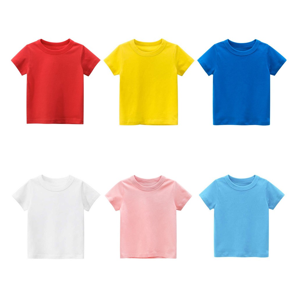 Áo phông, áo thun cho bé trai bé gái giá rẻ ,vải 100% cotton, trơn màu |  Shopee Việt Nam