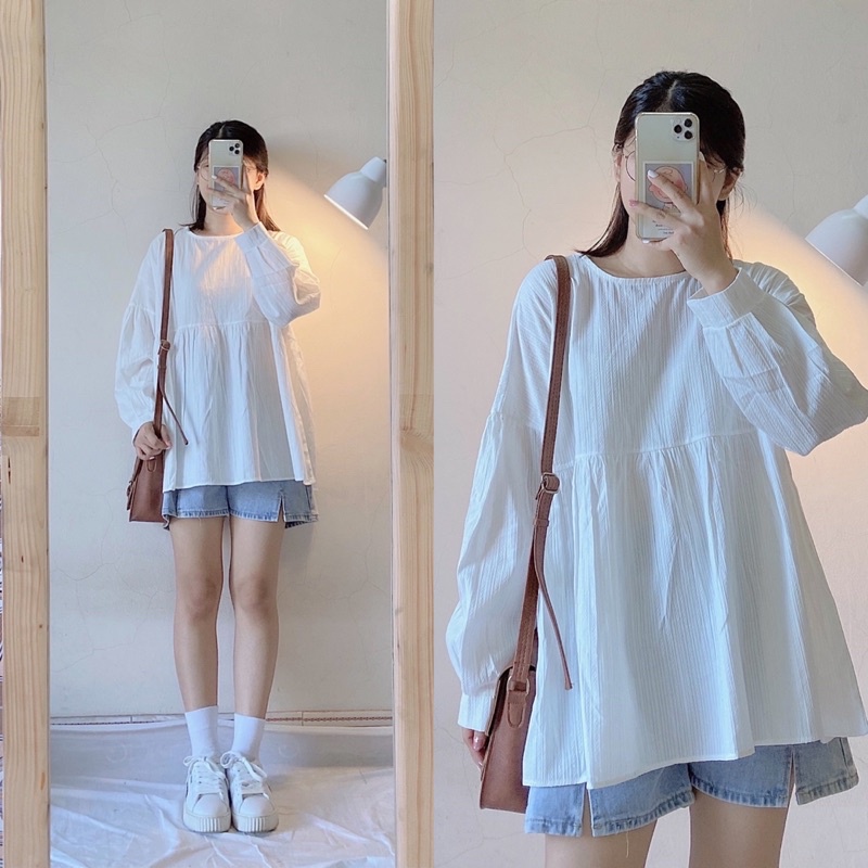 (Ảnh thật) Áo babydoll trơn dành cho nữ