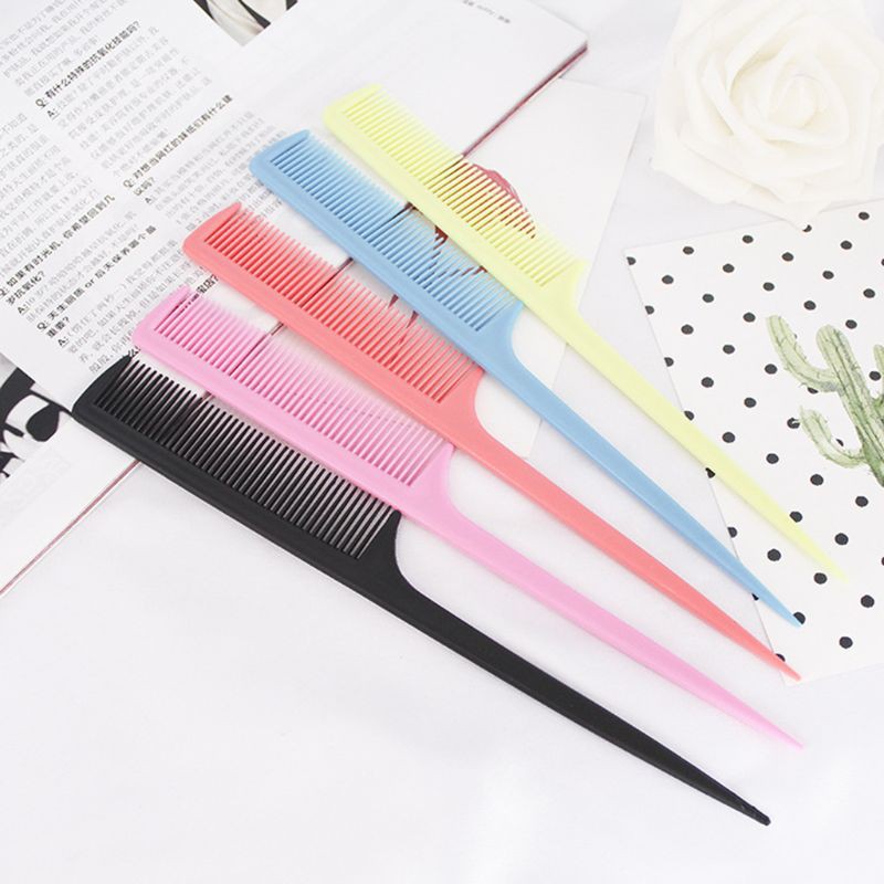 Lược chải tóc đuôi chuột dài màu trơn bằng nhựa đa năng tiện dụng 20.5cm