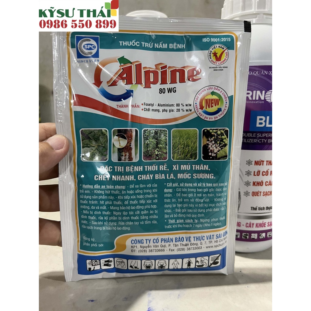 Bộ Sản Phẩm Trị Nứt Thân Xì Mũ - Lỡ Cổ Rễ -Quét Sạch Rong Rêu HERO BLUE + ALPINE 80WG | Kỹ Sư Thái
