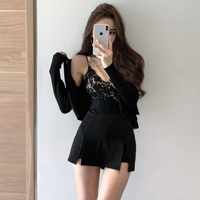 Chân Váy Đen Mỏng Lưng Cao Phong Cách Retro 2020 | BigBuy360 - bigbuy360.vn