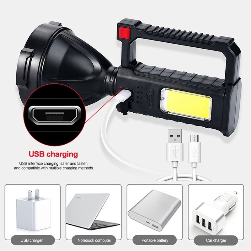 1 Đèn Chiếu Sáng Có Tay Cầm Có Thể Sạc Lại USB Tiện Dụng