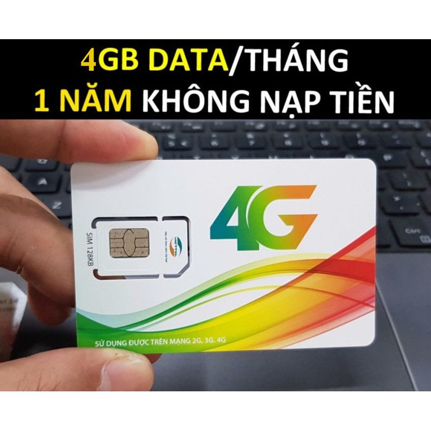 Sim 4G Viettel D500 4GB/THÁNG  1 năm không nạp tiền