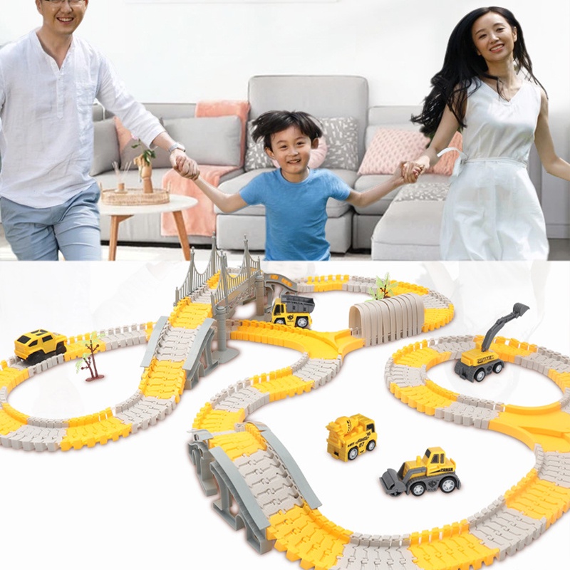 Bộ đồ chơi lắp ráp Zhan Qi Toys đường ray xe hơi chạy tốc độ cao cho bé