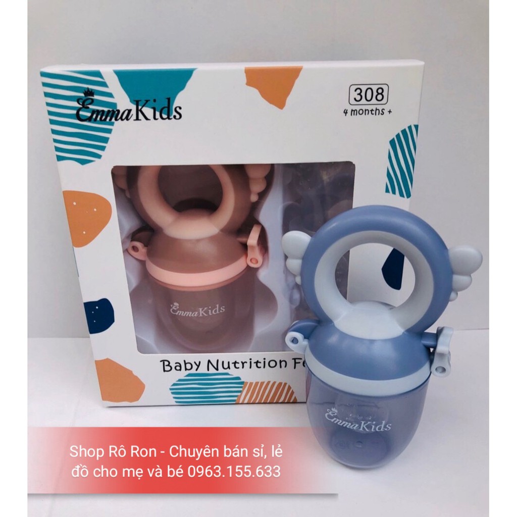 Túi nhai silicon EMMA KIDS - Túi nhai chống hóc cao cấp cho bé kèm 3 núm nhai - Shoproron