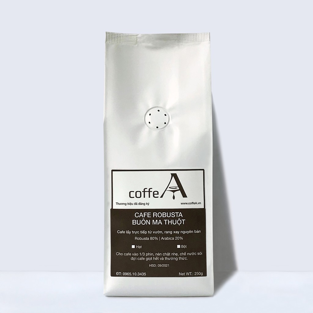 Cafe Robusta Arabica nguyên chất rang mộc nguyên hạt, bột xay sẵn pha phin pha máy coffea 250g 82ra | BigBuy360 - bigbuy360.vn
