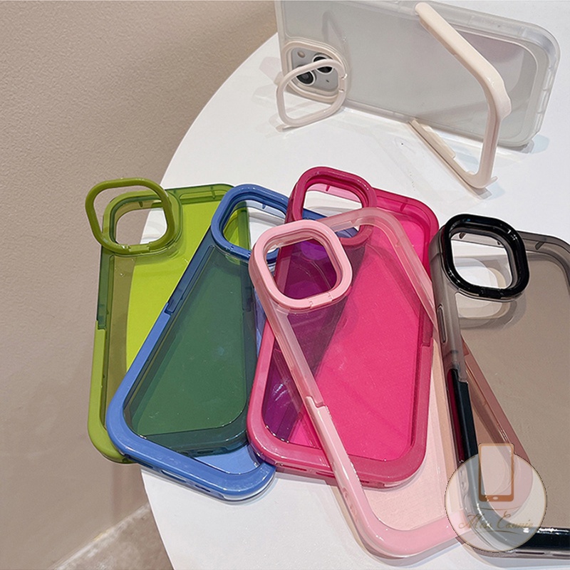 Ốp Điện Thoại TPU Mềm Chống Vỡ Màu Dạ Quang 2 Trong 1 Có Giá Đỡ Cho IPhone 11 13 12 Pro MAX 7Plus 8Plus XR X XS MAX