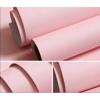 Giấy dán tường khổ 45cm Màu Hồng nhạt bề mặt nhám