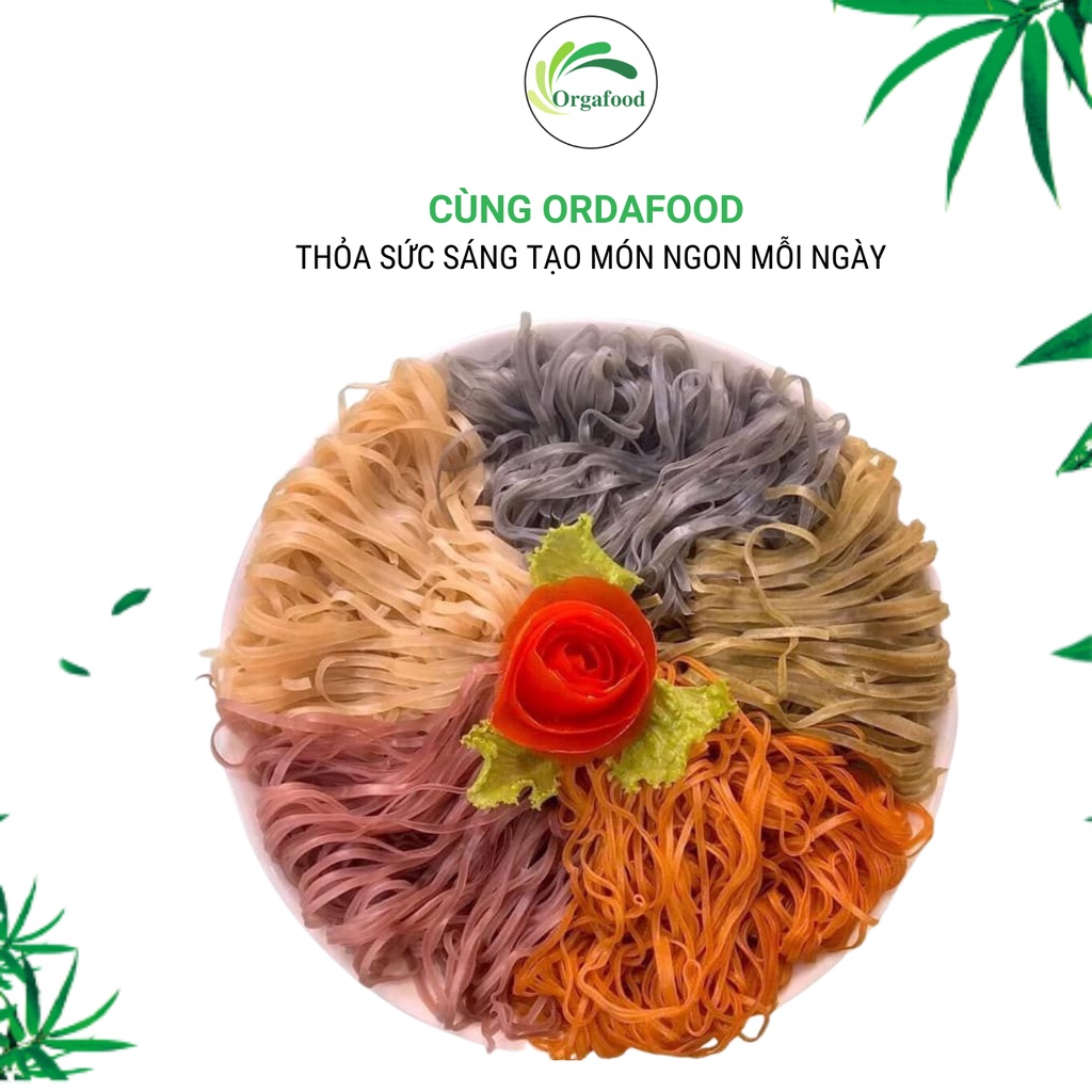 Mì chũ rau củ tự nhiên 1kg Orgafood, đặc sản Bắc Giang, mì ngũ sắc rau củ số 1 Việt Nam, eatclean ăn kiêng giảm cân