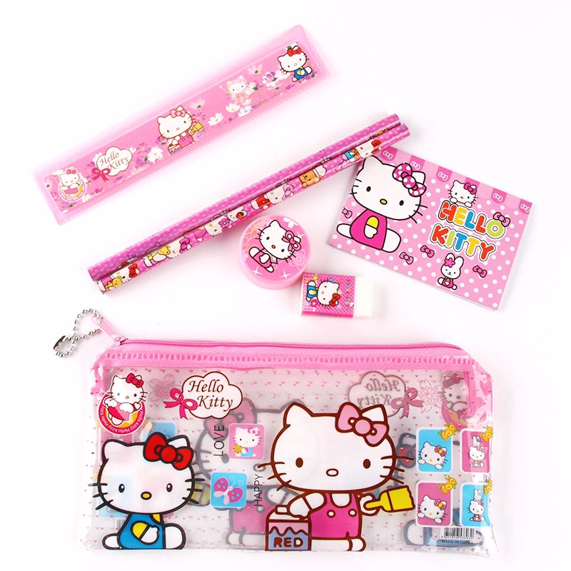 Bộ hộp dụng cụ học tập hình hello kitty