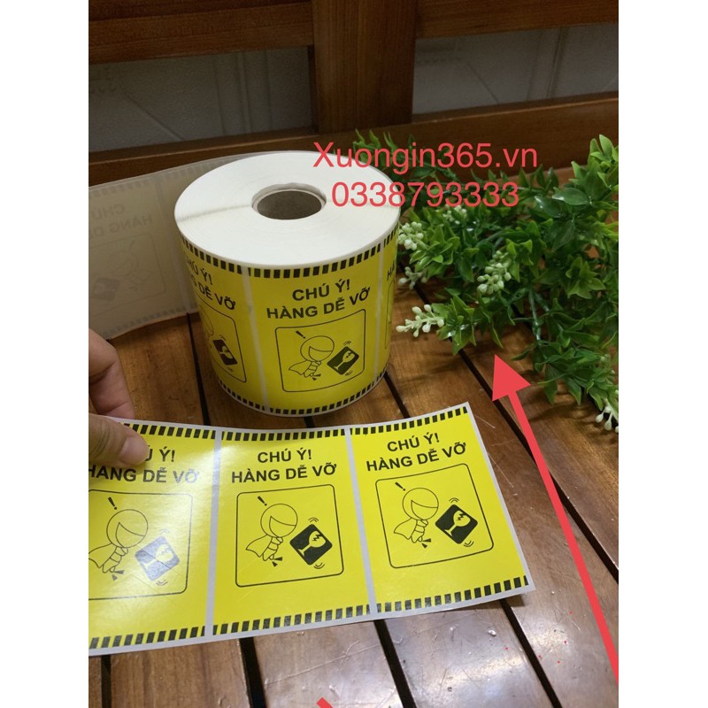 Tem cảnh báo Hàng dễ vỡ KT:9x6cm