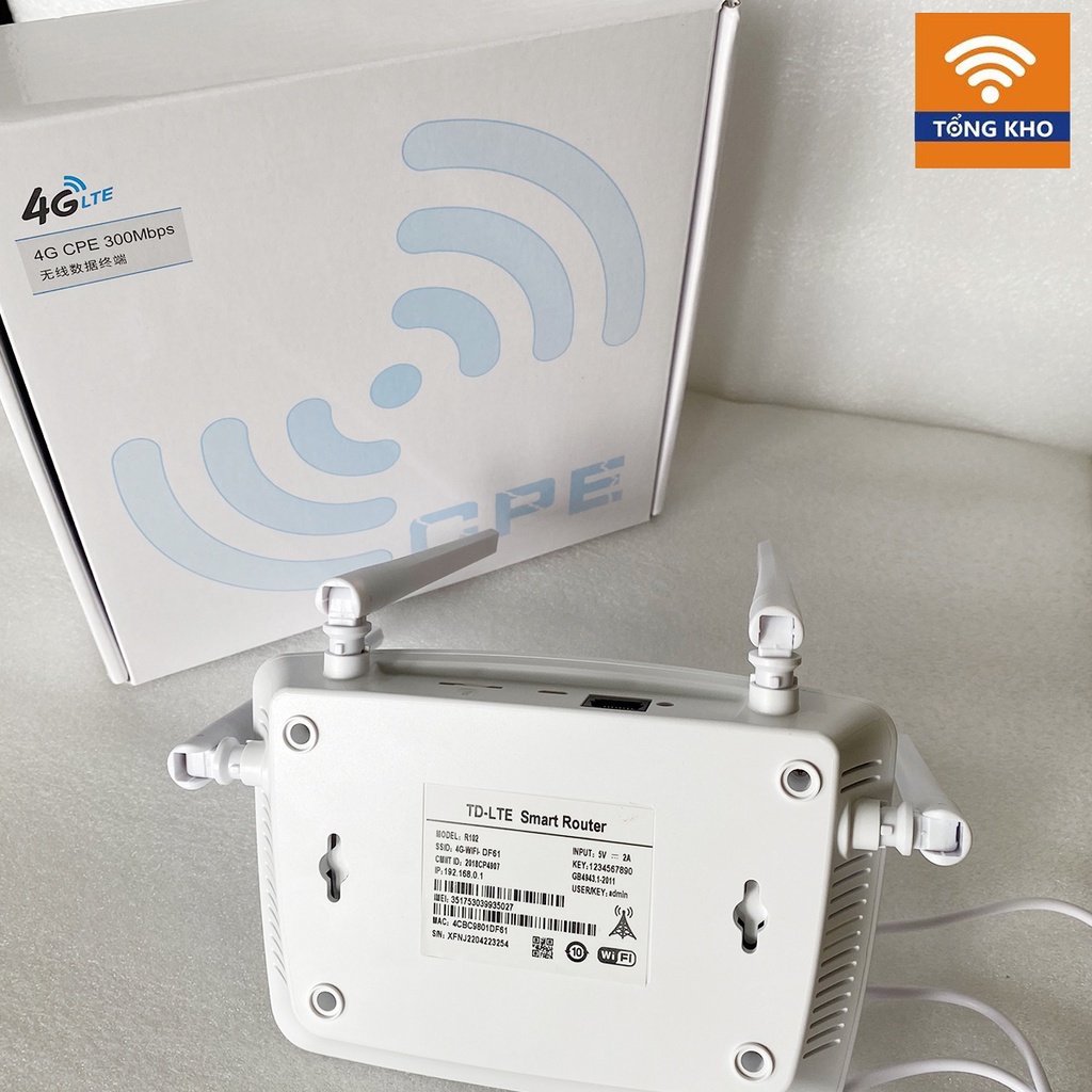 Bộ phát wifi dùng Sim 4G / 3G LTE - R102 - 4 ăngten dùng cho ô tô và nơi không có internet