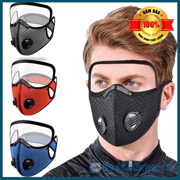 [Hàng Loại 1] Khẩu Trang Vải Kháng Khuẩn Có Van Thở - Kính Bảo Vệ Mắt Có Thể Tháo Rời - Sử dụng Nhiều Lần | BigBuy360 - bigbuy360.vn