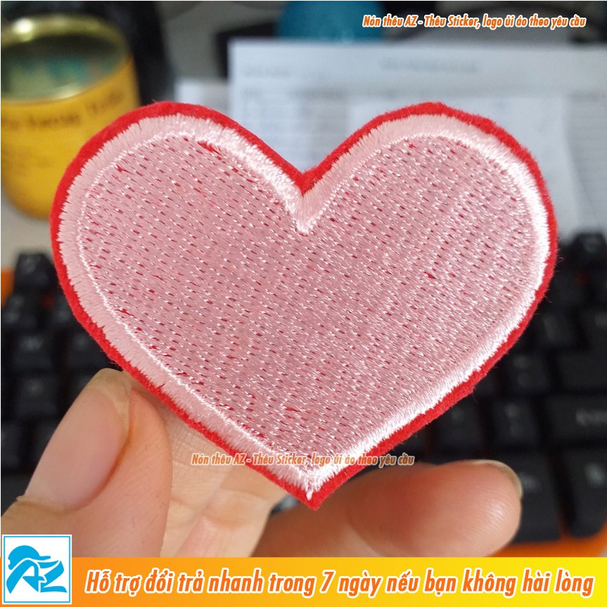 Sticker ủi thêu hình đôi môi và trái tim - Phụ kiện Patch ủi quần áo balo S29
