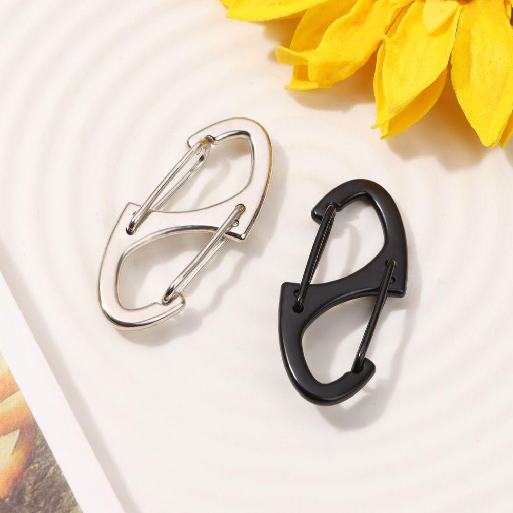 Myrongvn 10 Chiếc Móc Carabiner Hợp Kim Kẽm Màu Đen|Khóa Hai Mặt Hình Chữ S Cho Ba Lô