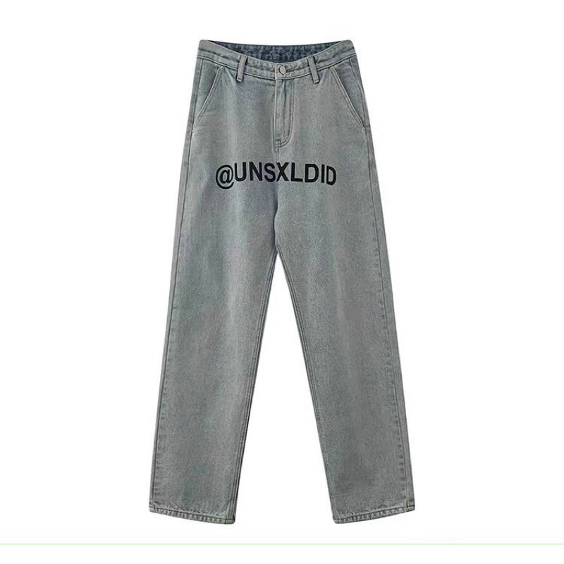 quần baggy jeans ống rộng thêu @UNS