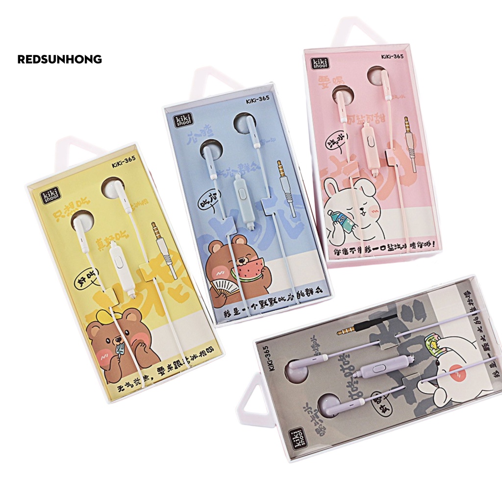 Tai Nghe Nhét Tai Jack 3.5mm Ổn Định Họa Tiết Hoạt Hình Cho Bé