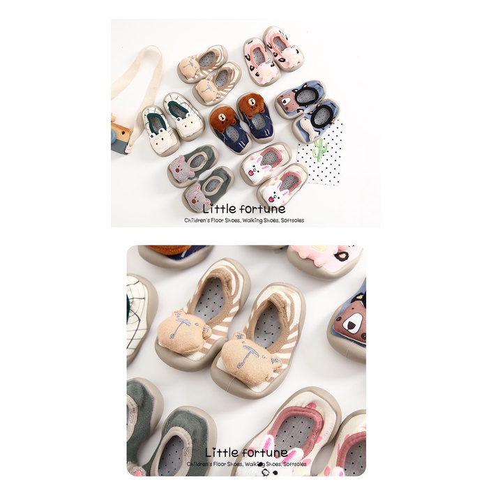 Giày Bún Tập Đi Trơn- Hình Đáng Yêu Cho Bé