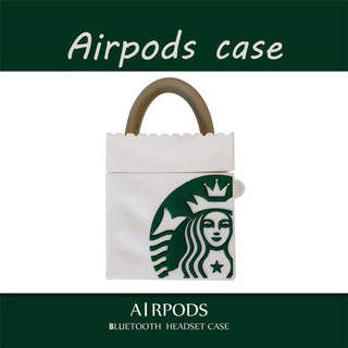 Vỏ bảo vệ hộp sạc tai nghe AirPods 1/2 hình túi starbucks 3D