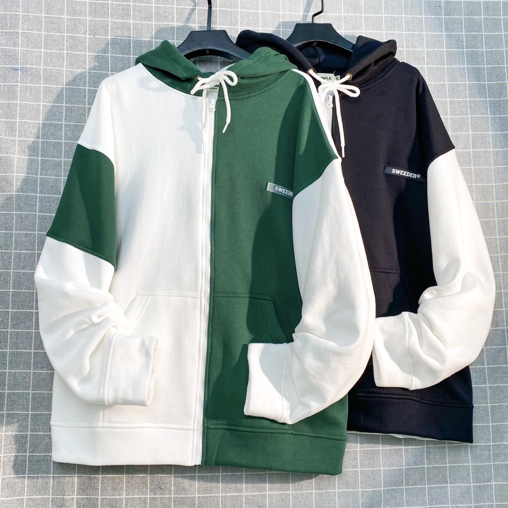 Áo Khoác Hoodie Form Rộng Phối Zip Unisex BOA NỈ Bông  - Tuni Store