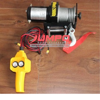 Tời điện kéo xe 12v/24v 2000lb tải trọng 907 kg