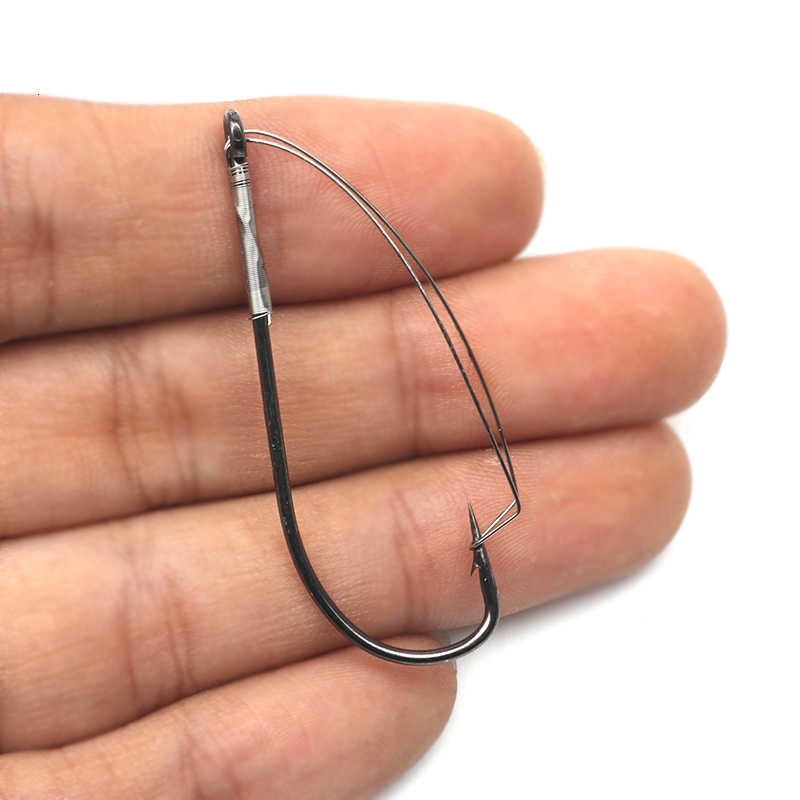 Hộp 10 lưỡi câu cá bằng thép carbon W3369 1 / 0-3 / 0 chuyên dụng