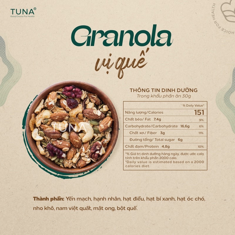 Granola - Ngũ cốc Ăn Kiêng Không Đường- Vị Truyền thống 250g